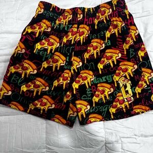 Pizza Print Boys Shorts Baseball Lifestyle